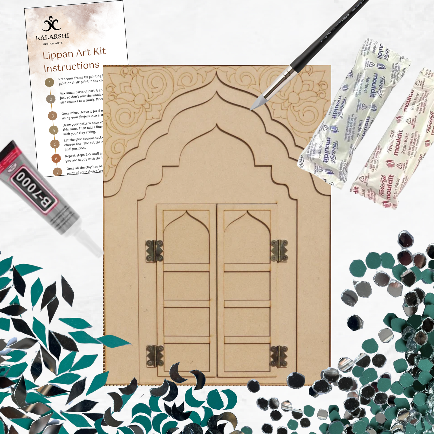 Floral Design Arch Jharokha Mirror Kit