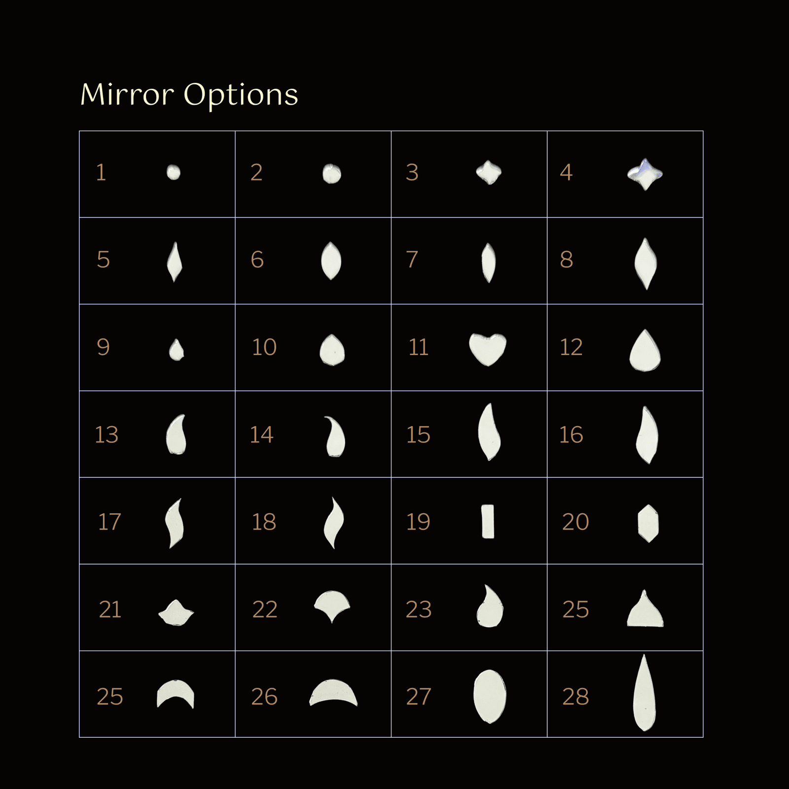Mirror shape options